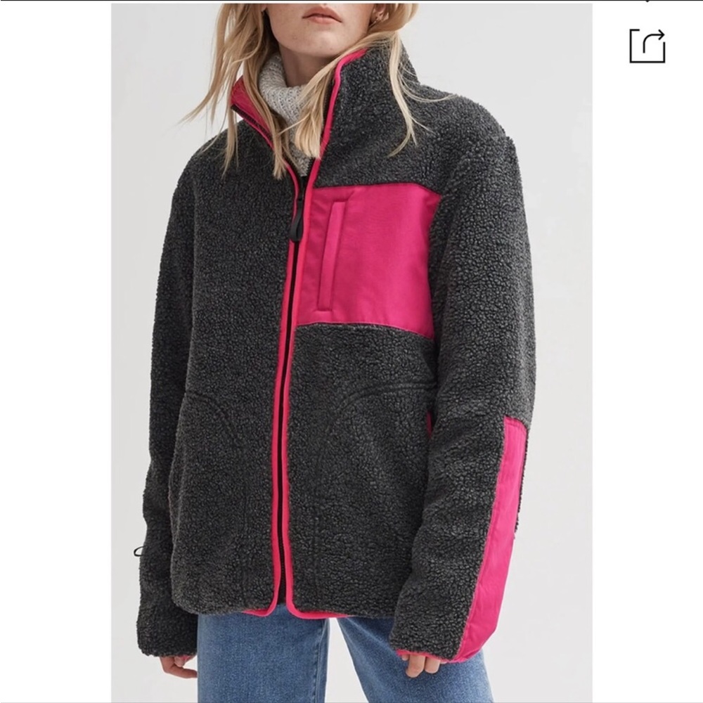 Pink/Grey Reversible Jacket - Size Large - NWT
